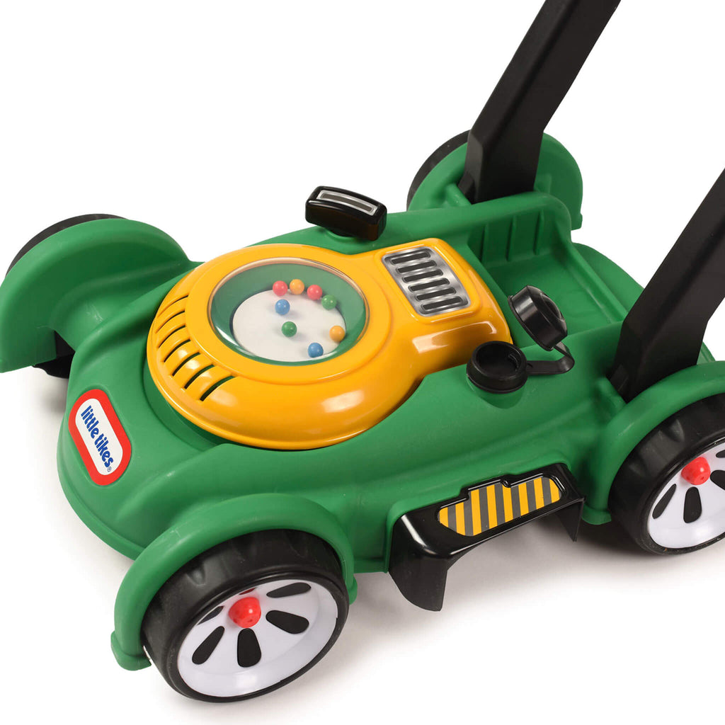 closeup of toy lawn mower